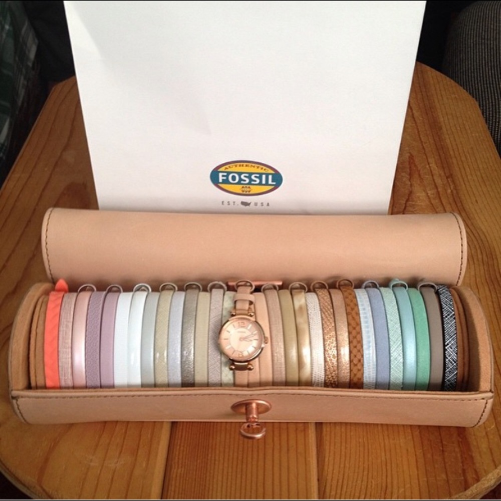 Fossil Watch Set with Leather Case